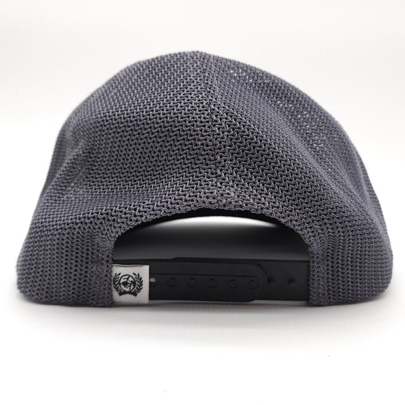 Cinch Western Snapback Trucker Mesh Elk Patch Hat Adjustable Gray Baseball Cap - Picture 5 of 8